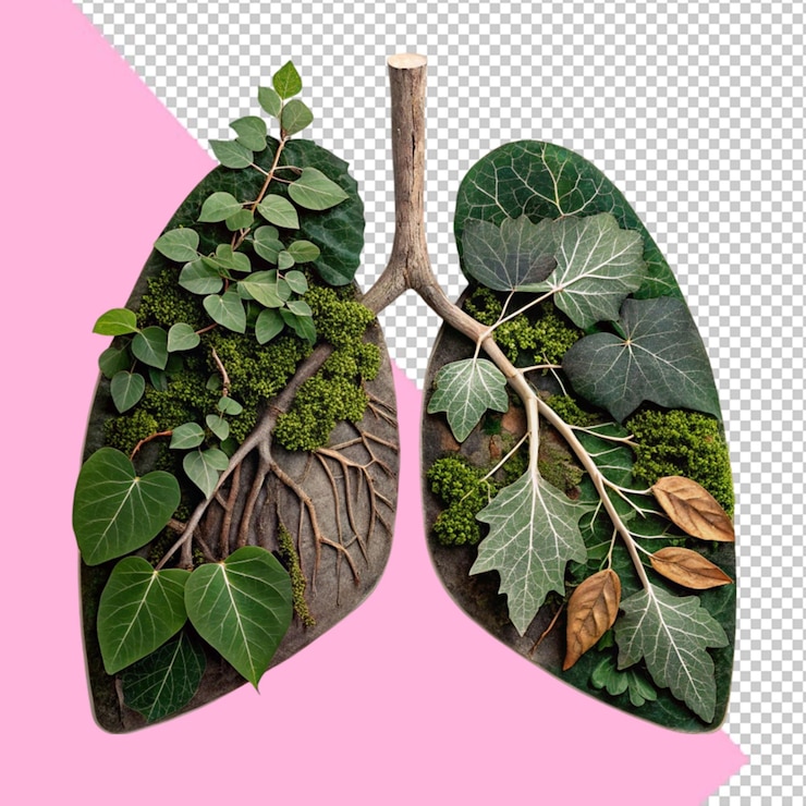 PSD visualización de los pulmones humanos representación artística