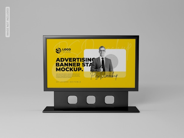Visualizza banner mockup design pubblicitario