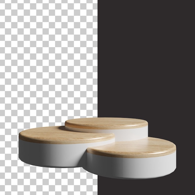 Visualizza podio con struttura in legno nel rendering 3d