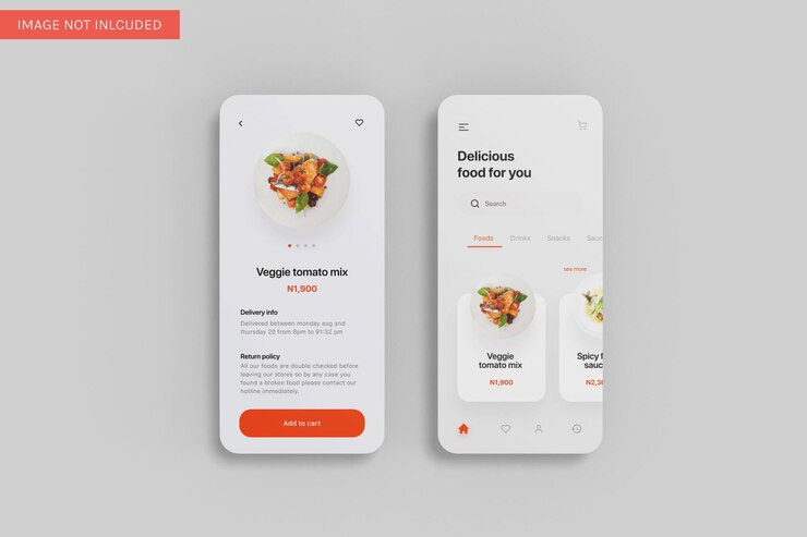 PSD visualizzazione dell'angolo superiore del mockup dell'interfaccia utente di due app