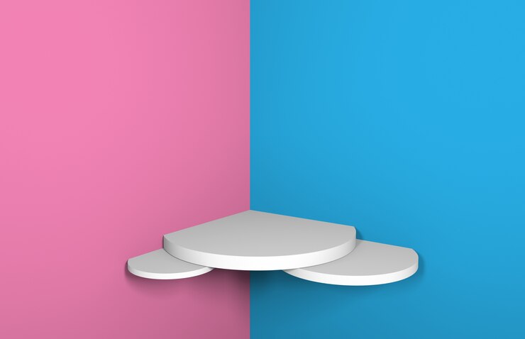 PSD visualizzazione vetrina prodotti rendering 3d