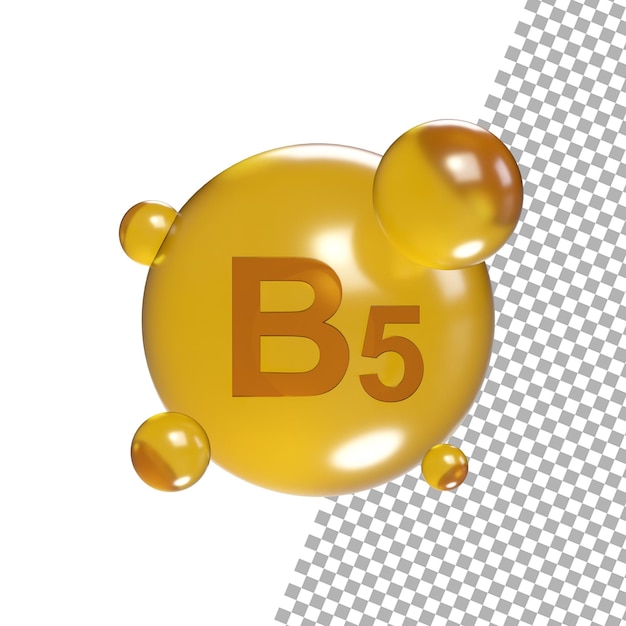 PSD vitamin b5 3d render-symbol