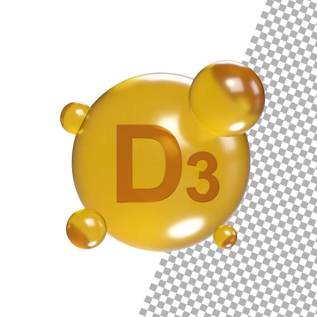 PSD vitamin d3 cholecalciferol 3d-rendersymbol