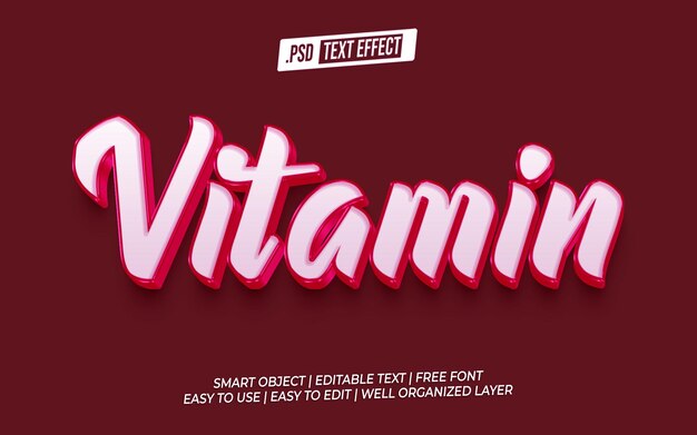 Vitamin Text Effect PSD