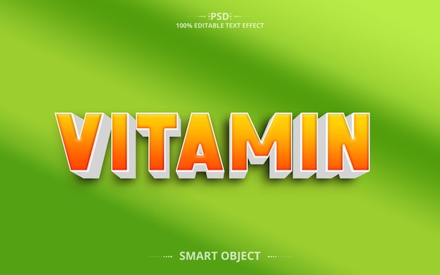 Vitamine 3d Meilleure Conception D'effet De Texte Créatif