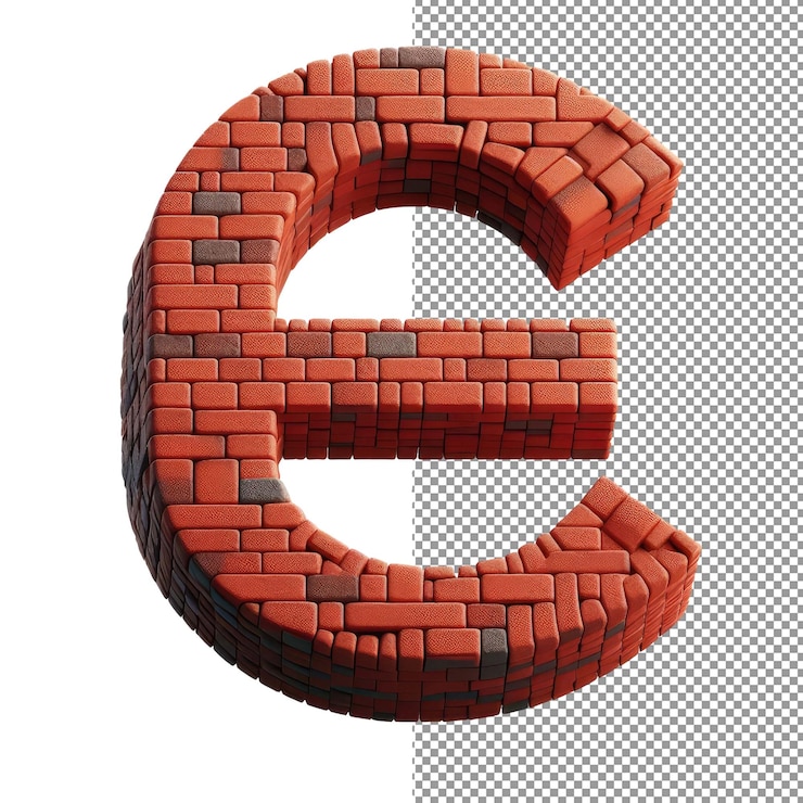 PSD vitrina transparente de una letra en 3d