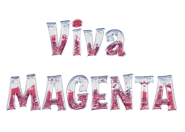 PSD viva magenta wave carta palabra vidrio transparente brillo congelado texto carta diseño