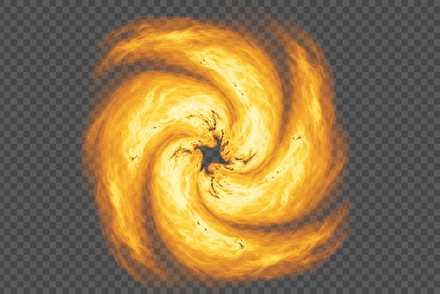 vivid swirling flame effect with transparent background for creative designs