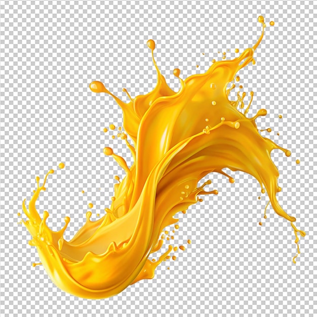 vivid yellow paint splatter artistic fluid wave