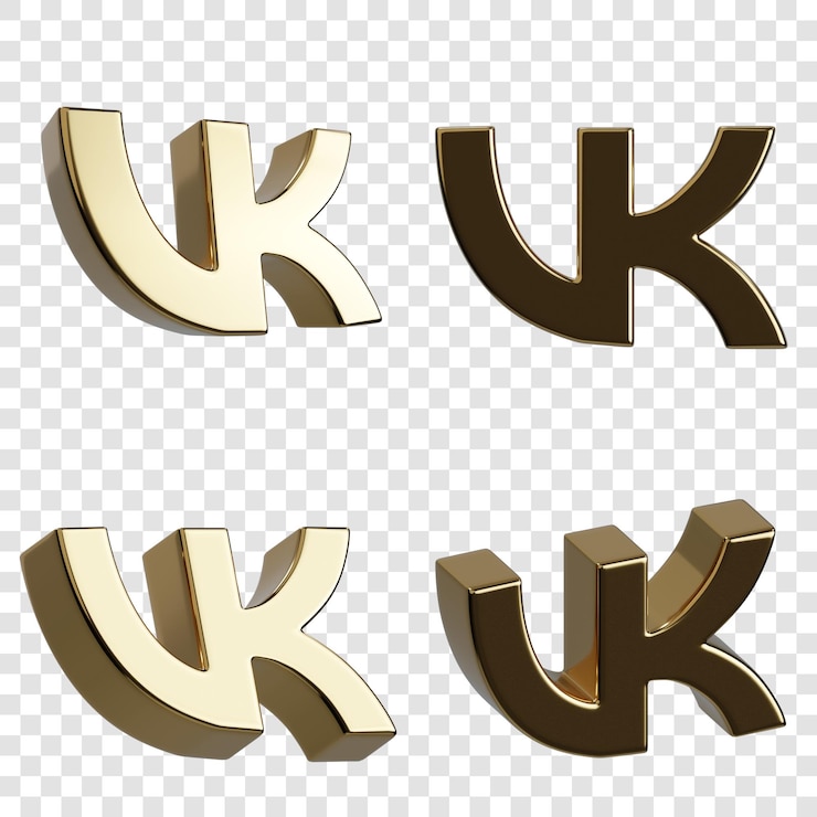 PSD vk logo in gold