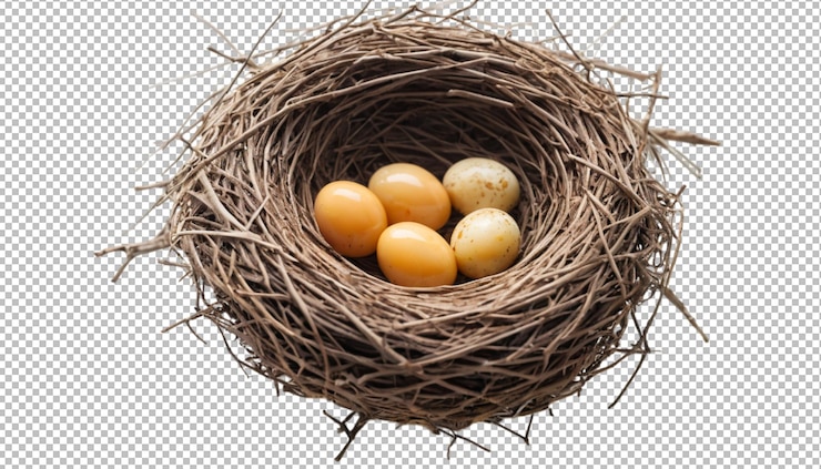 PSD vögel nisten mit eiern in der natur
