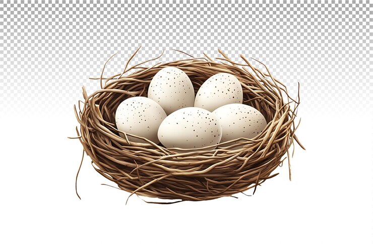 PSD vogel-nest mit eiern