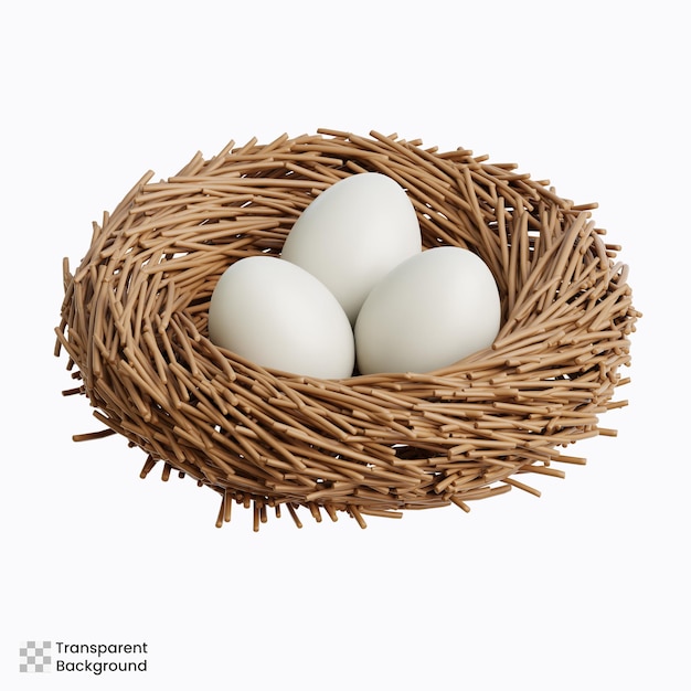 Vogelnest-Illustration in 3D