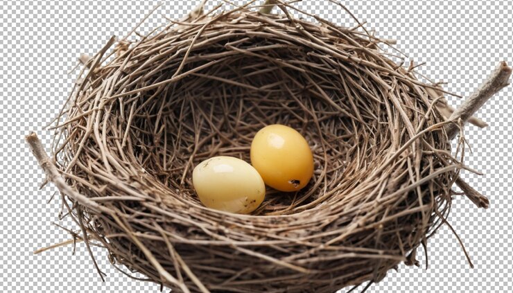 PSD vogelnest mit ei-design