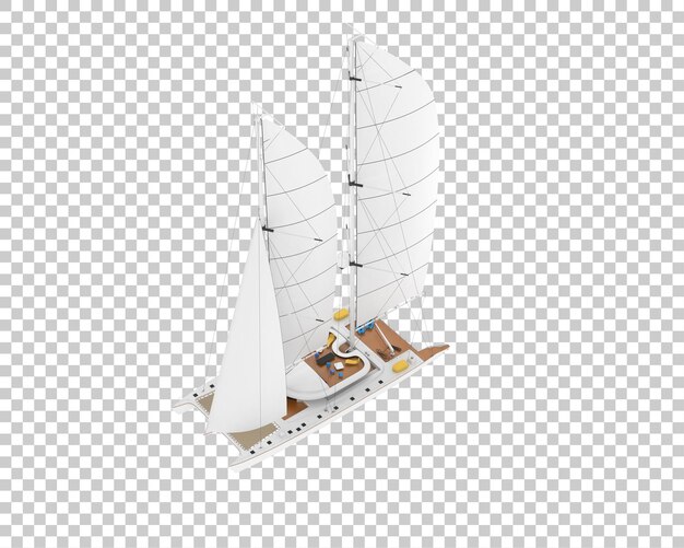 PSD voilier sur fond transparent illustration de rendu 3d