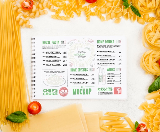 Voir Ci-dessus Menu Italien Et Pâtes