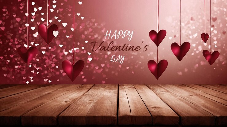 PSD voir le fond du jour de la saint-valentin avec de mignons cœurs d'amour décoratifs