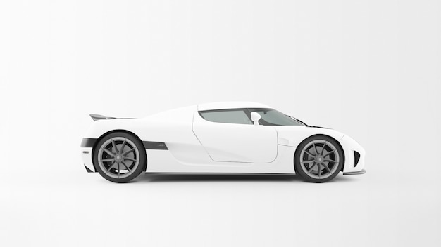 Voiture blanche isolée
