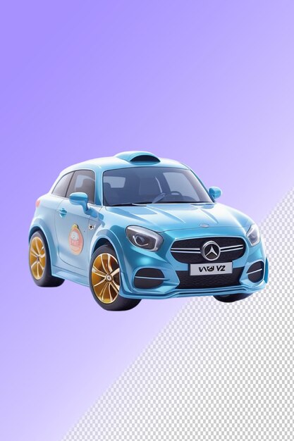 PSD une voiture bleue avec le mot mercedes sur le devant