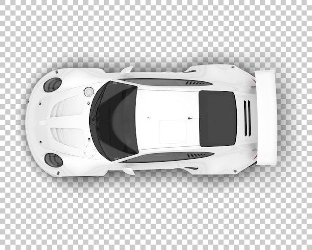 PSD voiture de course blanche sur fond transparent illustration de rendu 3d