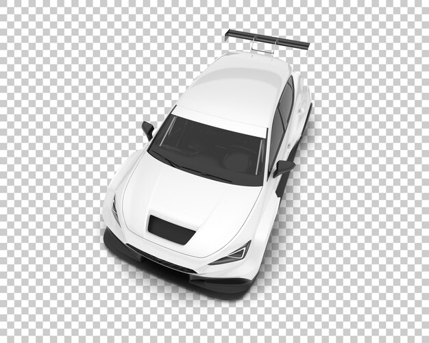 Voiture De Course Blanche Sur Fond Transparent Illustration De Rendu 3d