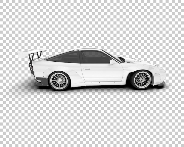 Voiture De Course Blanche Sur Fond Transparent Illustration De Rendu 3d