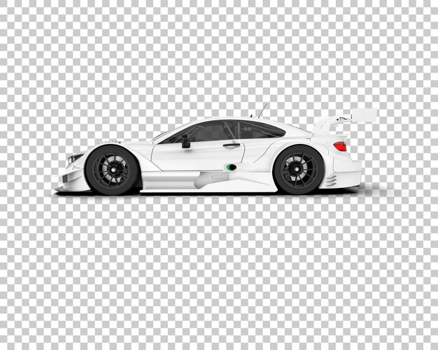 PSD voiture de course blanche sur fond transparent illustration de rendu 3d