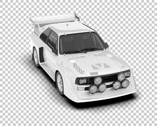 Voiture De Course Blanche Sur Fond Transparent Illustration De Rendu 3d