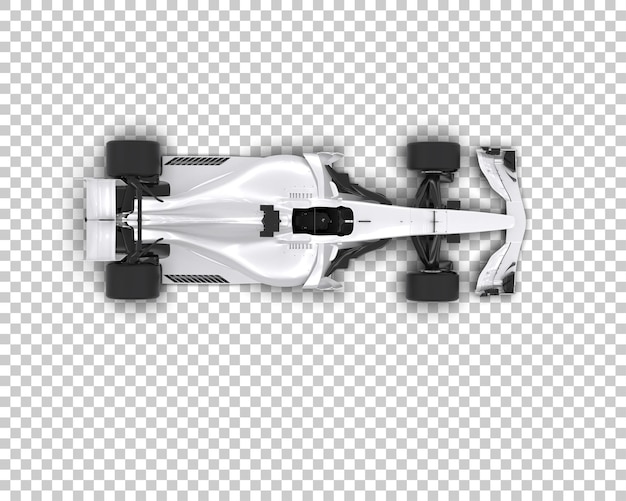 une voiture de course blanche avec un moteur noir sur un fond blanc