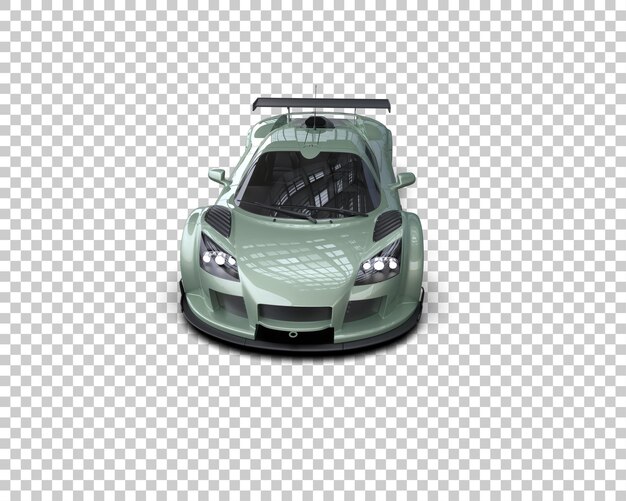 Voiture de course réaliste isolée sur l'arrière-plan illustration de rendu 3D