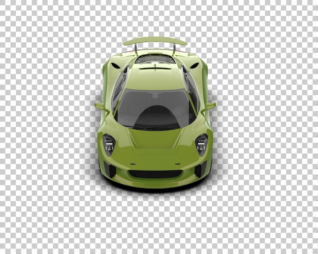 Voiture de course réaliste isolée sur l'arrière-plan illustration de rendu 3D