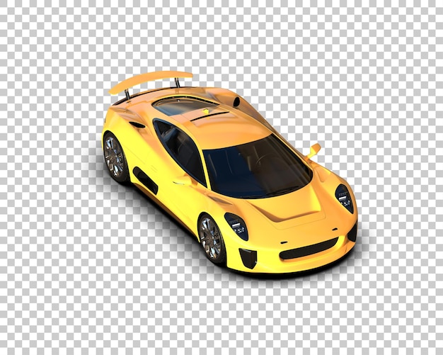 Voiture de course réaliste isolée sur l'arrière-plan illustration de rendu 3D