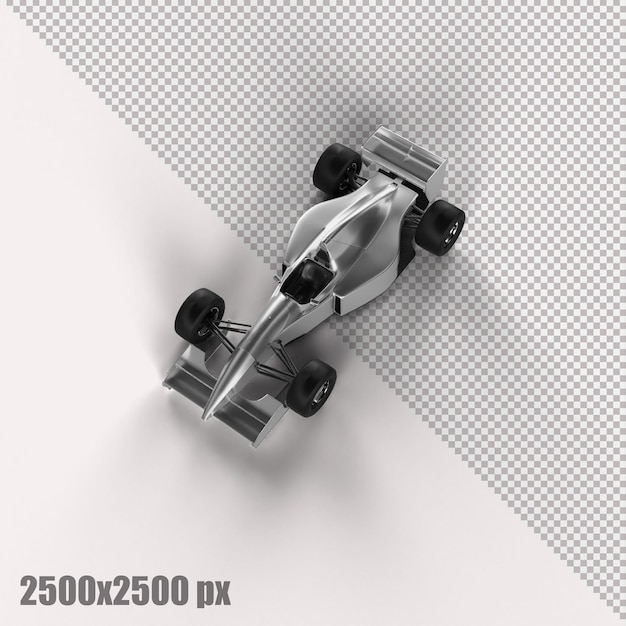 Voiture de formule 1 blanche réaliste en rendu 3d