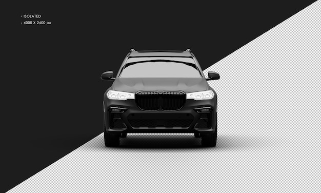 PSD voiture grand suv moderne de luxe noir mat réaliste isolée de la vue de face