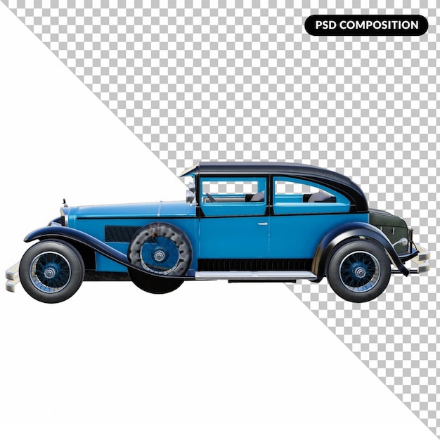 PSD voiture mafieuse vintage isolée en 3d