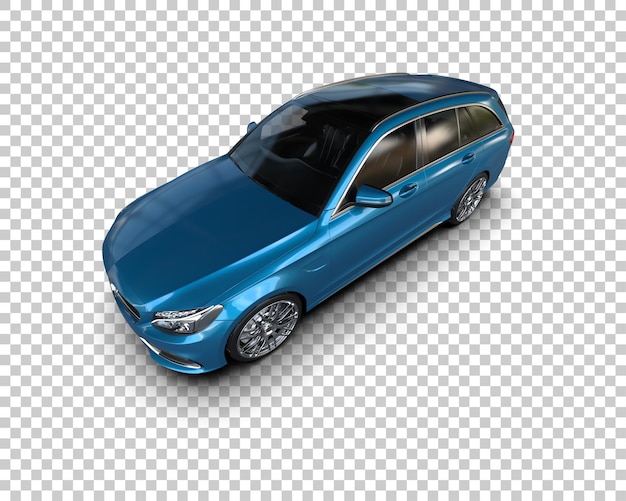 Une voiture moderne réaliste isolée sur l'arrière-plan illustration de rendu 3D