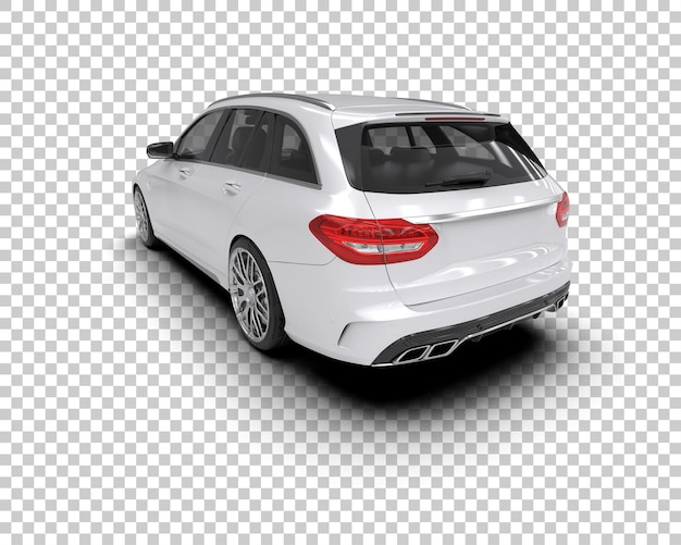 Une voiture moderne réaliste isolée sur l'arrière-plan illustration de rendu 3D