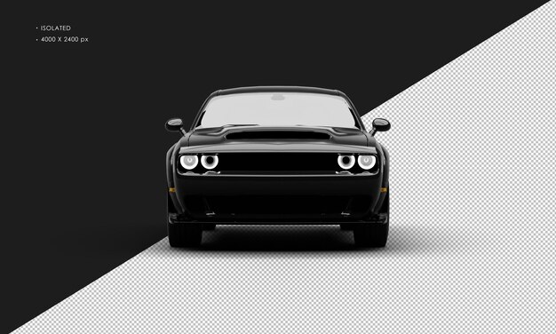 PSD voiture de muscle super sport moderne noir métallique réaliste isolée depuis la vue de face