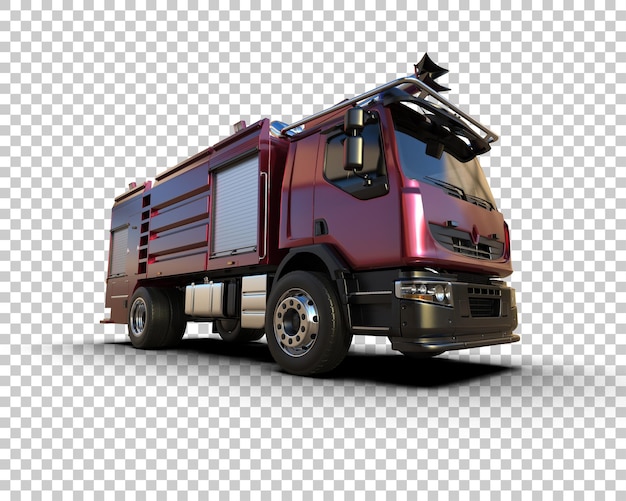 PSD voiture de pompiers isolée sur le fond illustration de rendu 3d