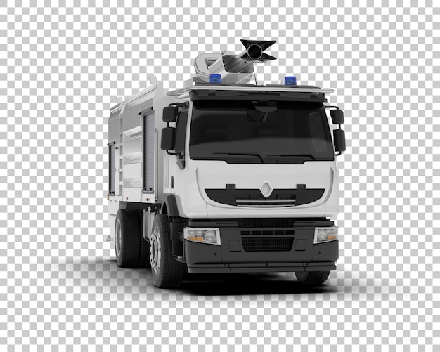 PSD voiture de pompiers isolée sur le fond illustration de rendu 3d