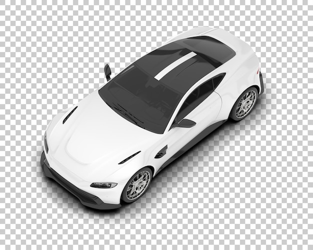 Voiture De Sport Blanche Sur Fond Transparent Illustration De Rendu 3d