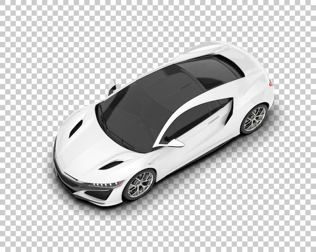 Voiture De Sport Blanche Sur Fond Transparent Illustration De Rendu 3d