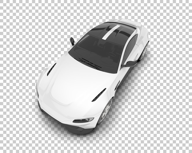 Voiture De Sport Blanche Sur Fond Transparent Illustration De Rendu 3d