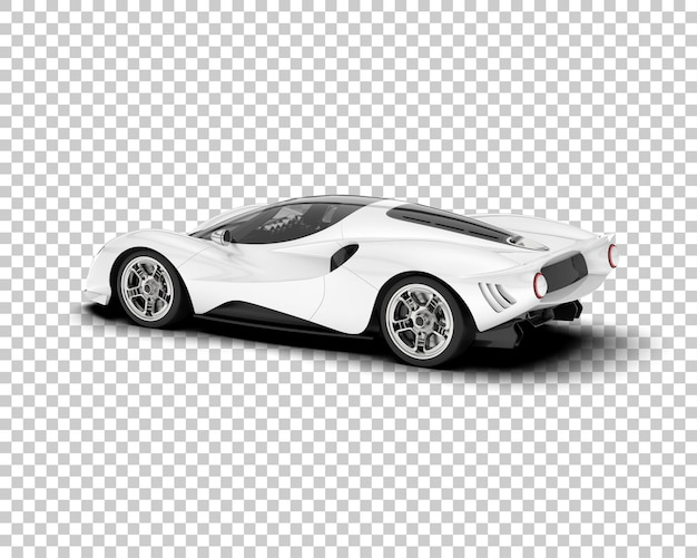 Voiture De Sport Blanche Sur Fond Transparent Illustration De Rendu 3d