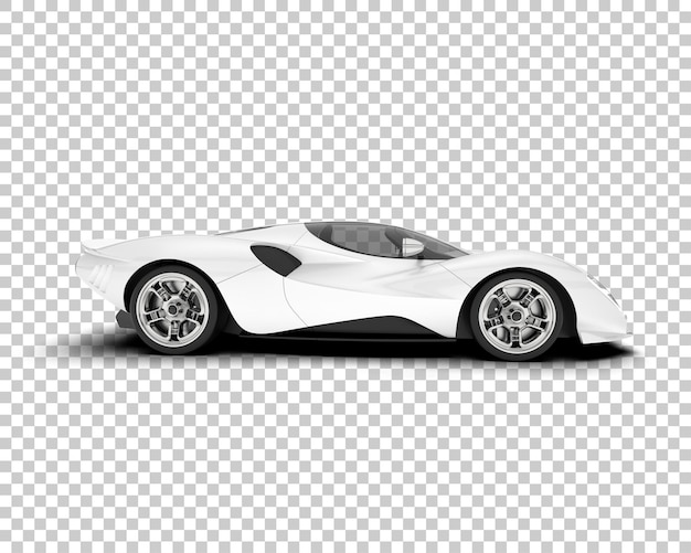 Voiture De Sport Blanche Sur Fond Transparent Illustration De Rendu 3d