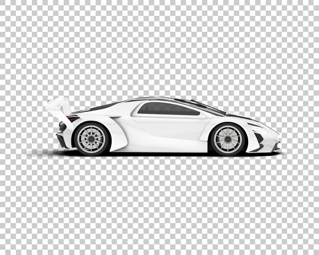 PSD voiture de sport blanche sur fond transparent illustration de rendu 3d