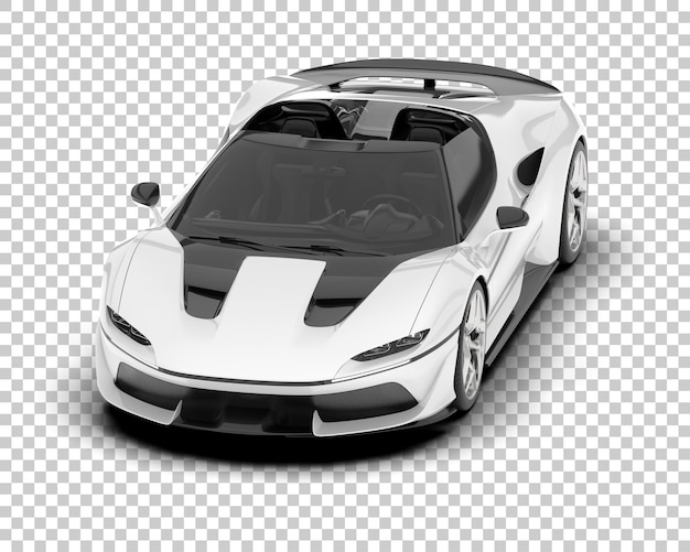 Voiture De Sport Blanche Sur Fond Transparent Illustration De Rendu 3d