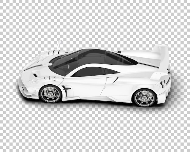 Voiture de sport blanche sur fond transparent illustration de rendu 3d