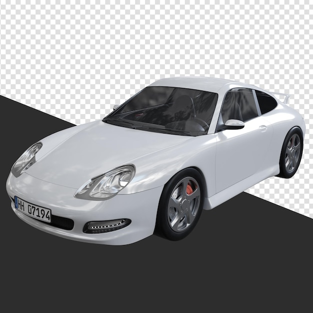 PSD voiture de sport blanche rendu 3d