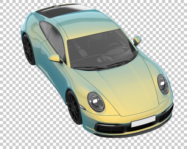 PSD voiture de sport sur fond transparent. rendu 3d - illustration